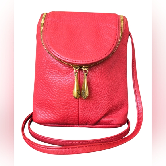 Hobo Fern Leather Crossbody Bag in red EUC - Picture 1 of 12